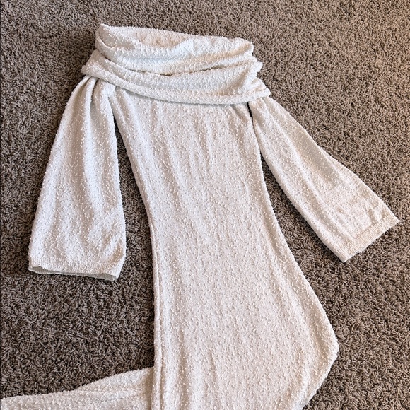 SHEIN Cream Maxi Dress with Draped Neckline - Picture 4 of 8